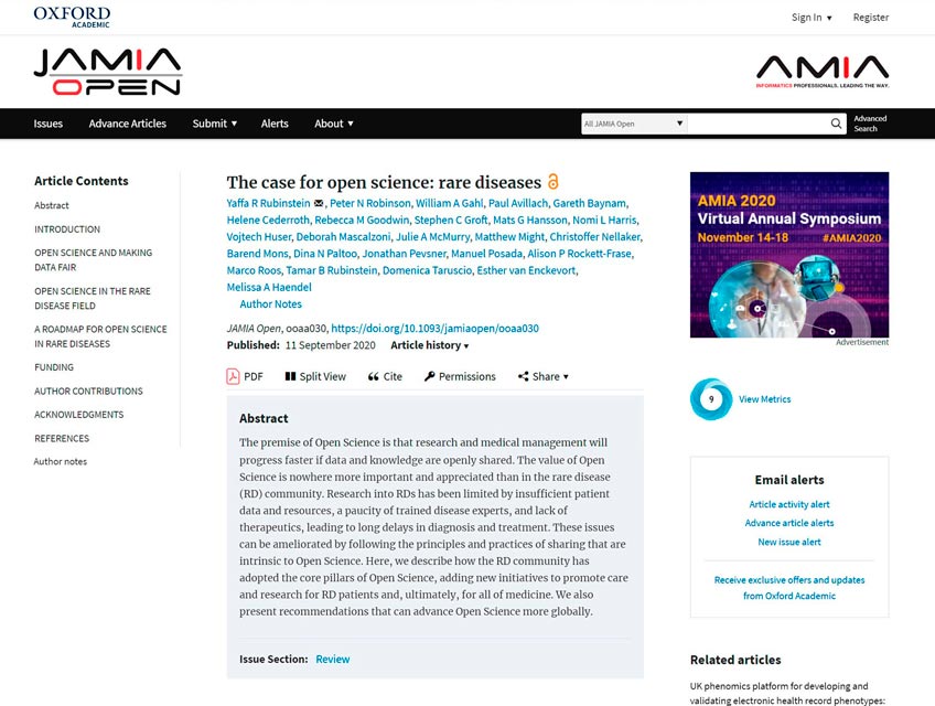 The case for open science: rare diseases