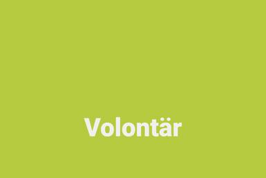 Grön bakgrund med vita texten: Volontär
